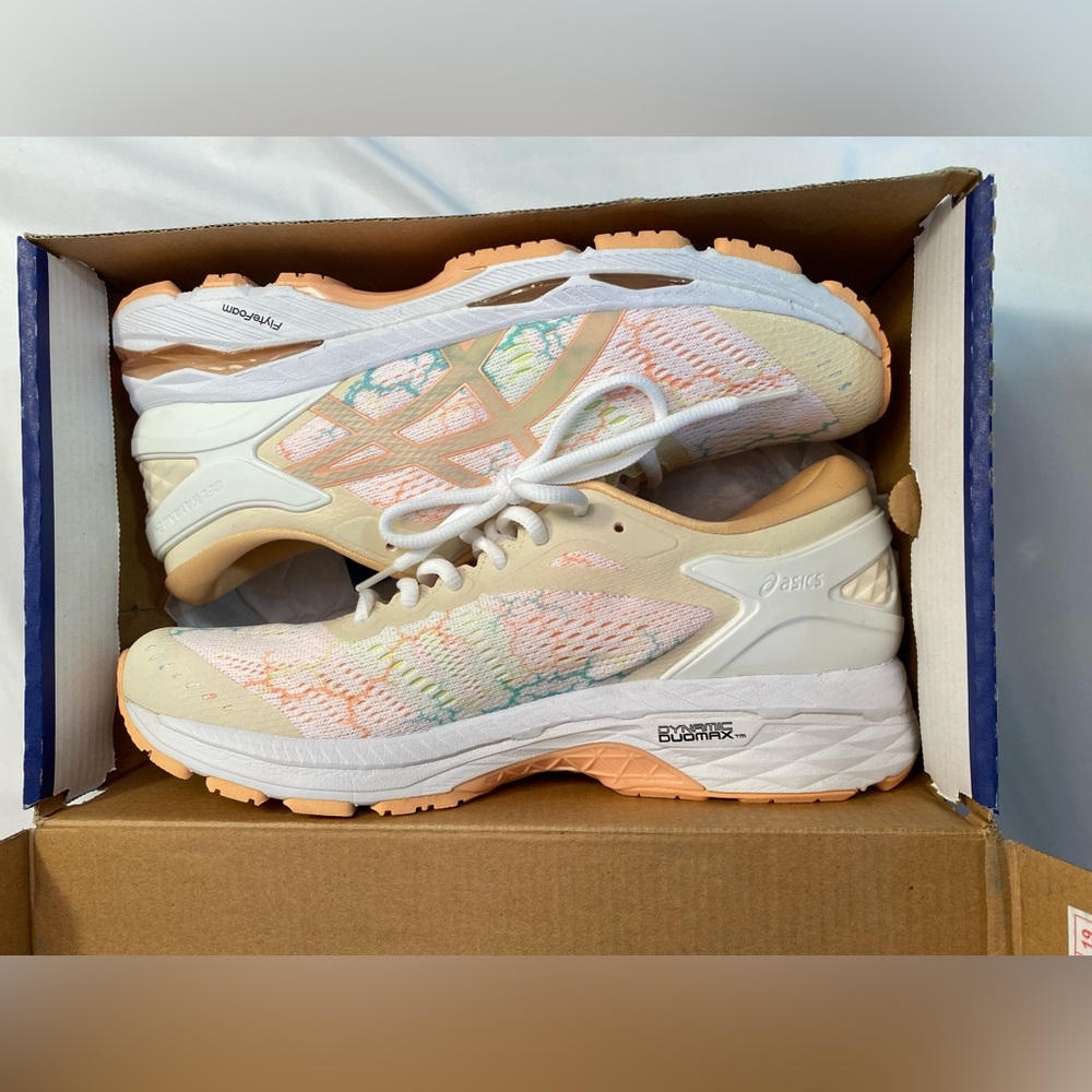 NIB ASICS Gel Kayano 24 Lite Show  white/apricot ice sz 8 NWT - Picture 4 of 16